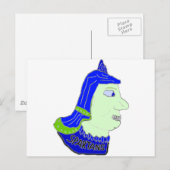 Spartan Head Logo Paars, donker en licht groen Briefkaart (Voorkant / Achterkant)