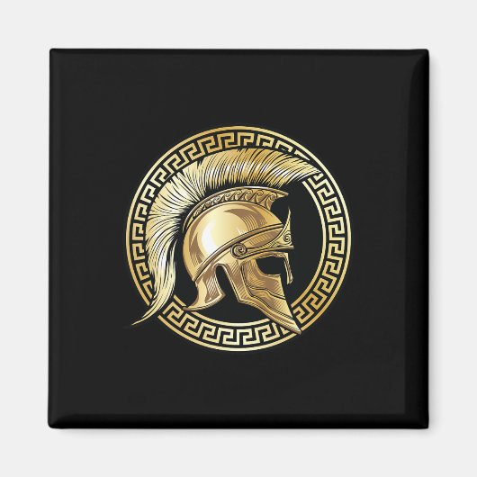 Spartan Helm Gouden Gladiator Sparta Griekse Worko Magneet (Voorkant)