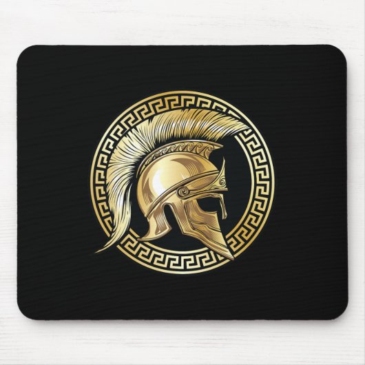 Spartan Helm Gouden Gladiator Sparta Griekse Worko Muismat (Voorkant)