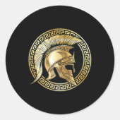 Spartan Helm Gouden Gladiator Sparta Griekse Worko Ronde Sticker (Voorkant)