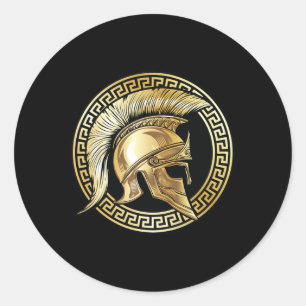 Spartan Helm Gouden Gladiator Sparta Griekse Worko Ronde Sticker
