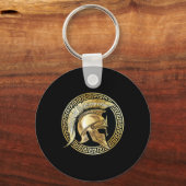 Spartan Helm Gouden Gladiator Sparta Griekse Worko Sleutelhanger (Voorkant)