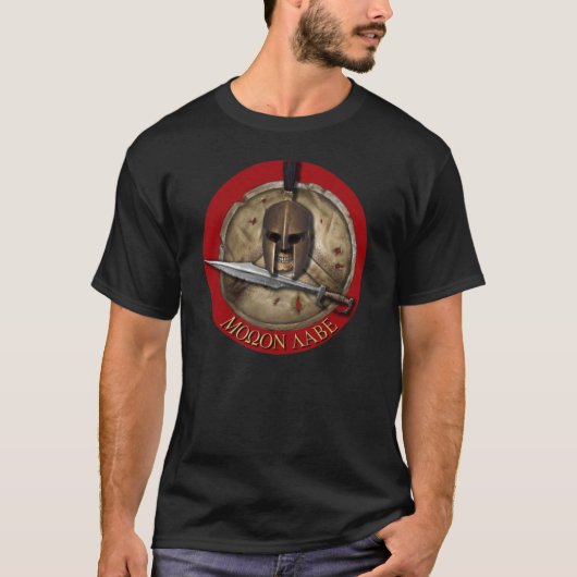 Spartan Helm Molon Labe Red Shirt (Voorkant)