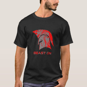 Spartan Helmet Beast op fitness door gym T-shirt
