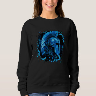 Spartan Helmet Blue Greek Mythology Sparta Workout Trui
