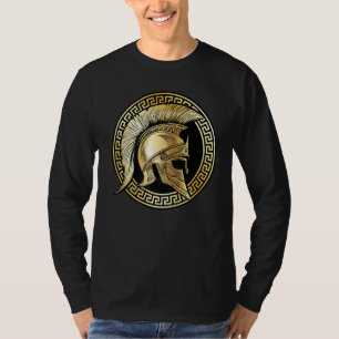 Spartan Helmet Gold Gladiator Sparta Greek Gym Wor T-shirt