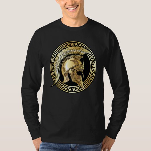 Spartan Helmet Gold Gladiator Sparta Greek Gym Wor T-shirt (Voorkant)