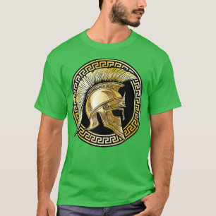 Spartan Helmet Gold Gladiator Sparta Greek Gym Wor T-shirt