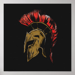 Spartan Helmet Illustratie Poster