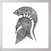 Spartan Helmet Sketch Poster (Voorkant)
