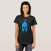 Spartan Helmet Symbool Blue Sparta Gladiator Worko T-shirt (Voorkant volledig)
