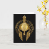 Spartan Helmet Warrior Gold Gladiator Sparta Griek Kaart (Gele Bloem)