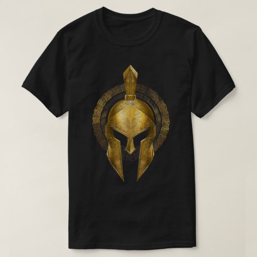 Spartan Helmet Warrior Gold Gladiator Sparta Griek T-shirt (Design voorkant)