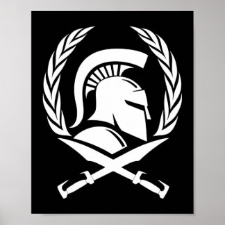 Spartan Helmet Wreath en Sword Poster