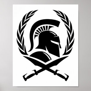 Spartan Helmet Wreath en Sword Poster