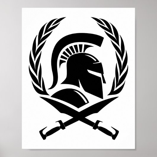 Spartan Helmet Wreath en Sword Poster (Voorkant)