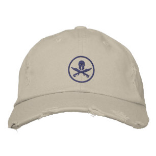 Spartan Helmet Zwaarden Cirkel Geborduurde Pet