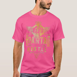 Spartan Hustle Gold Griekse Helmet Gym Sparta Glad T-shirt