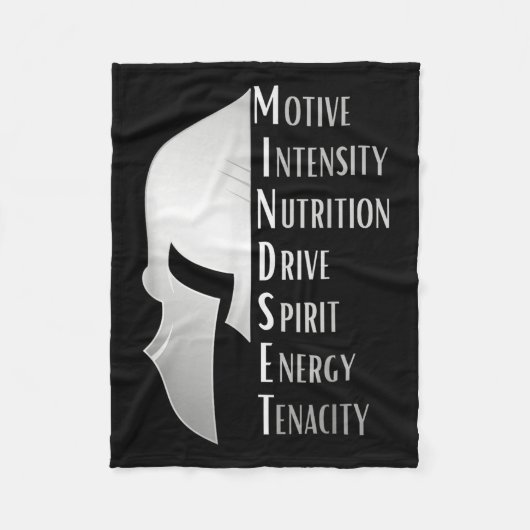 Spartan Mindset Motivational Insrational Quote Gra Fleece Deken (Voorkant)