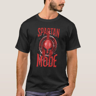 Spartan Mode Gladiator Helmet Gym Greek Sparta Wor T-shirt