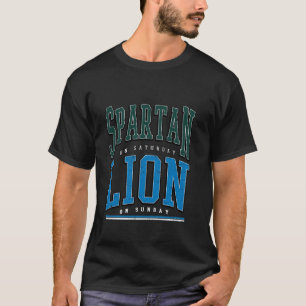 Spartan op zaterdag Leeuw op zondag retro Womens M T-shirt