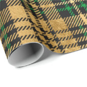 Spartan Pset donkergroen en Faux Gold Kerstmis Cadeaupapier (Rol Hoek)