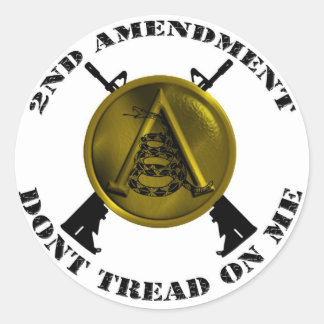 SPARTAN SCHILD EN GADSEN SLANG RONDE STICKER