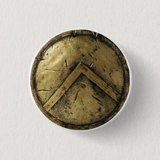 Spartan Shield Pin Ronde Button 3,2 Cm (Voorkant)