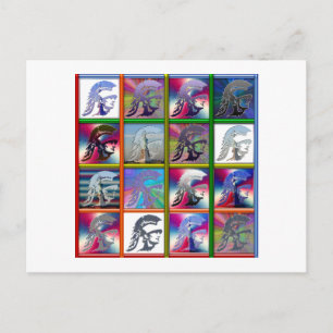 Spartan Solider Collage met Vrijheidsbeeld Briefkaart