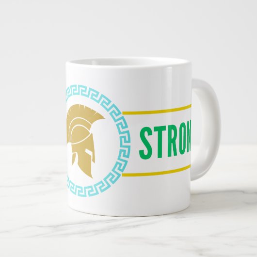 Spartan sterke T-Shirt Coffee-Mok Grote Koffiekop (Voorkant rechts)