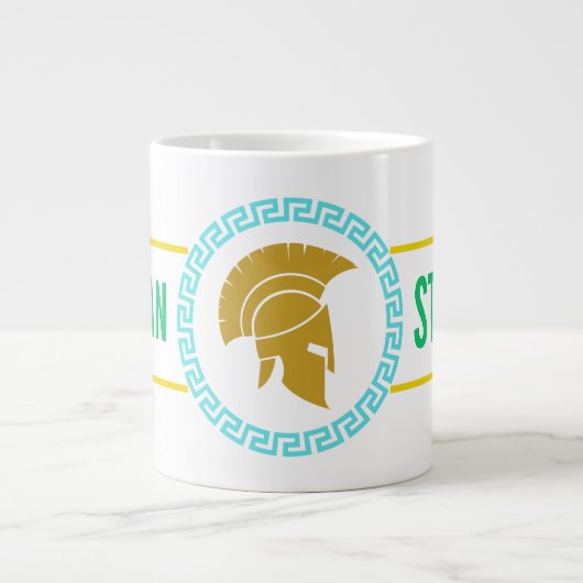 Spartan sterke T-Shirt Coffee-Mok Grote Koffiekop (Voorkant)