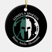 Spartan Strong Go Green personaliseren Keramisch Ornament (Voorkant)