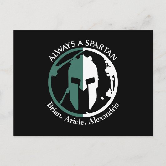 Spartan Strong Go Green Personalize Name Briefkaart (Voorkant)