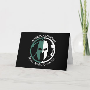 Spartan Strong Go Green Personalize Name Kaart