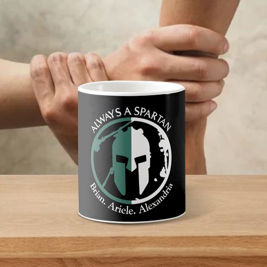 Spartan Strong Go Green Personalize Name Koffiemok