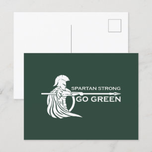 Spartan Strong Go Green Spartan Warriors Briefkaart