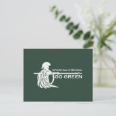 Spartan Strong Go Green Spartan Warriors Briefkaart (Staand voorkant)