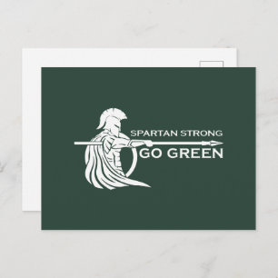Spartan Strong Go Green Spartan Warriors Briefkaart