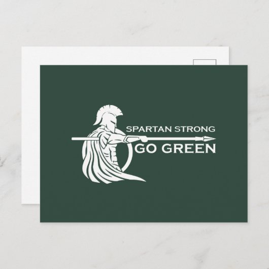 Spartan Strong Go Green Spartan Warriors Briefkaart (Voorkant / Achterkant)