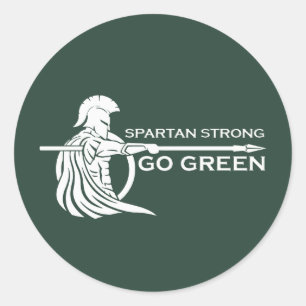 Spartan Strong Go Green Spartan Warriors Ronde Sticker