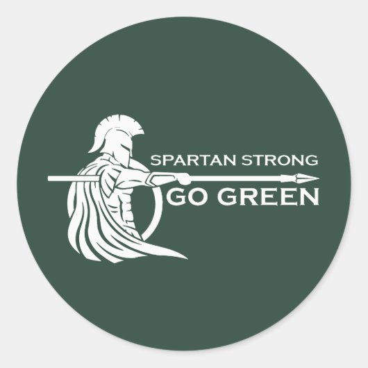 Spartan Strong Go Green Spartan Warriors Ronde Sticker (Voorkant)