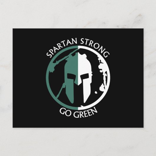 Spartan Strong Go Green spartankrijger Briefkaart (Voorkant)