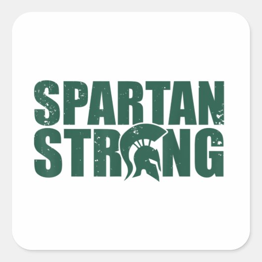 Spartan Strong, trainingscursus gym Vierkante Sticker (Voorkant)