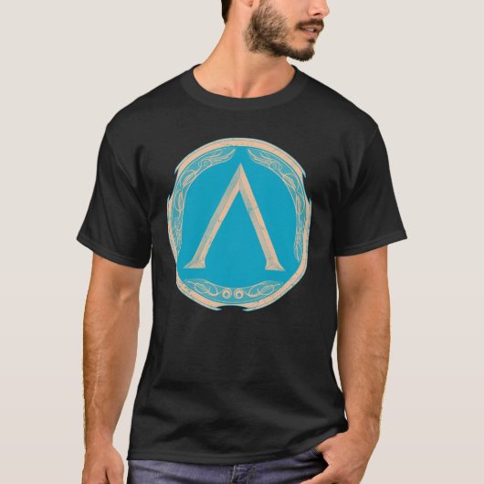 Spartan Symbol Greek Shield T-Shirt (Voorkant)