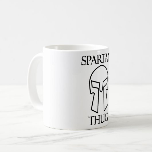 Spartan Thug - Witte 11 oz Klassieke Mok (Voorkant links)