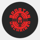 Spartan Unchained Bodybuilding Warrior Race Gym Ronde Sticker (Voorkant)