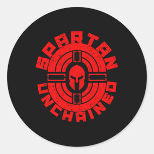 Spartan Unchained Bodybuilding Warrior Race Gym Ronde Sticker