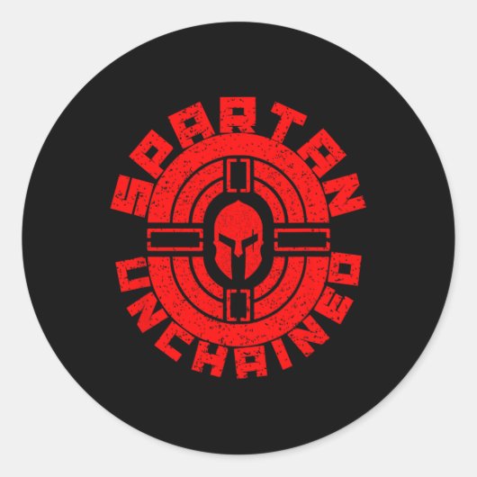Spartan Unchained Bodybuilding Warrior Race Gym Ronde Sticker (Voorkant)