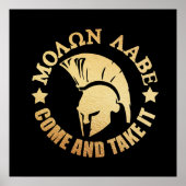 Spartan Warrior Gold Poster (Voorkant)