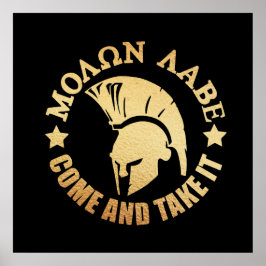 Spartan Warrior Gold Poster